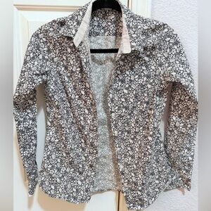 H&M Floral Black & White button down shirt